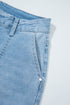 High Rise Barrel Leg Relaxed Fit Utility Patch Pocket Stretch Jeans